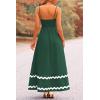 imagePRETTYGARDEN Womens 2025 Summer Flowy Maxi Dress Casual Sleeveless Spaghetti Strap Ruffle Beach Long DressesDark Green