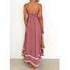 imagePRETTYGARDEN Womens 2025 Summer Flowy Maxi Dress Casual Sleeveless Spaghetti Strap Ruffle Beach Long DressesDark Pink