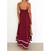 imagePRETTYGARDEN Womens 2025 Summer Flowy Maxi Dress Casual Sleeveless Spaghetti Strap Ruffle Beach Long DressesDark Red