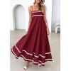 imagePRETTYGARDEN Womens 2025 Summer Flowy Maxi Dress Casual Sleeveless Spaghetti Strap Ruffle Beach Long DressesDark Red