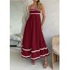 imagePRETTYGARDEN Womens 2025 Summer Flowy Maxi Dress Casual Sleeveless Spaghetti Strap Ruffle Beach Long DressesDark Red