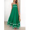 imagePRETTYGARDEN Womens 2025 Summer Flowy Maxi Dress Casual Sleeveless Spaghetti Strap Ruffle Beach Long DressesGreen