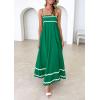imagePRETTYGARDEN Womens 2025 Summer Flowy Maxi Dress Casual Sleeveless Spaghetti Strap Ruffle Beach Long DressesGreen