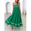 imagePRETTYGARDEN Womens 2025 Summer Flowy Maxi Dress Casual Sleeveless Spaghetti Strap Ruffle Beach Long DressesGreen