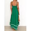 imagePRETTYGARDEN Womens 2025 Summer Flowy Maxi Dress Casual Sleeveless Spaghetti Strap Ruffle Beach Long DressesGreen