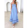 imagePRETTYGARDEN Womens 2025 Summer Flowy Maxi Dress Casual Sleeveless Spaghetti Strap Ruffle Beach Long DressesLight Blue