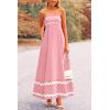 imagePRETTYGARDEN Womens 2025 Summer Flowy Maxi Dress Casual Sleeveless Spaghetti Strap Ruffle Beach Long DressesPink