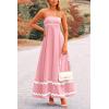 imagePRETTYGARDEN Womens 2025 Summer Flowy Maxi Dress Casual Sleeveless Spaghetti Strap Ruffle Beach Long DressesPink