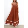 imagePRETTYGARDEN Womens 2025 Summer Flowy Maxi Dress Casual Sleeveless Spaghetti Strap Ruffle Beach Long DressesRust