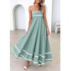 imagePRETTYGARDEN Womens 2025 Summer Flowy Maxi Dress Casual Sleeveless Spaghetti Strap Ruffle Beach Long DressesSage Green
