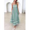 imagePRETTYGARDEN Womens 2025 Summer Flowy Maxi Dress Casual Sleeveless Spaghetti Strap Ruffle Beach Long DressesSage Green