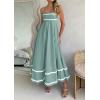 imagePRETTYGARDEN Womens 2025 Summer Flowy Maxi Dress Casual Sleeveless Spaghetti Strap Ruffle Beach Long DressesSage Green