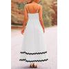 imagePRETTYGARDEN Womens 2025 Summer Flowy Maxi Dress Casual Sleeveless Spaghetti Strap Ruffle Beach Long DressesWhite