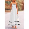 imagePRETTYGARDEN Womens 2025 Summer Flowy Maxi Dress Casual Sleeveless Spaghetti Strap Ruffle Beach Long DressesWhite
