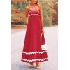 imagePRETTYGARDEN Womens 2025 Summer Flowy Maxi Dress Casual Sleeveless Spaghetti Strap Ruffle Beach Long DressesWine Red