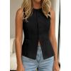 imagePRETTYGARDEN Womens Vests Top Trendy 2026 Spring Sleeveless Blazer Suit Summer Business Casual Work Button Down WaistcoatBlack
