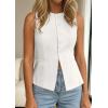 imagePRETTYGARDEN Womens Vests Top Trendy 2026 Spring Sleeveless Blazer Suit Summer Business Casual Work Button Down WaistcoatWhite