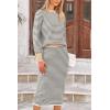 imagePRETTYGARDEN 2 Piece Skirts Sets For Women Fall Fashion 2025 Striped Sweater Dress Knit Lounge Travel Outfits Winter ClothingGrey Stripe