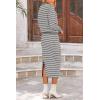 imagePRETTYGARDEN 2 Piece Skirts Sets For Women Fall Fashion 2025 Striped Sweater Dress Knit Lounge Travel Outfits Winter ClothingGrey White Stripe