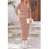imagePRETTYGARDEN 2 Piece Skirts Sets For Women Fall Fashion 2025 Striped Sweater Dress Knit Lounge Travel Outfits Winter ClothingOrange Stripe