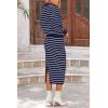 imagePRETTYGARDEN 2 Piece Skirts Sets For Women Fall Fashion 2025 Striped Sweater Dress Knit Lounge Travel Outfits Winter ClothingRoyal Blue White Stripe