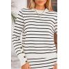 imagePRETTYGARDEN 2 Piece Skirts Sets For Women Fall Fashion 2025 Striped Sweater Dress Knit Lounge Travel Outfits Winter ClothingWhite Stripe
