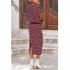 imagePRETTYGARDEN 2 Piece Skirts Sets For Women Fall Fashion 2025 Striped Sweater Dress Knit Lounge Travel Outfits Winter ClothingWine Red White Stripe
