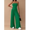 imagePRETTYGARDEN Summer Sets Women 2 Piece Outfits Asymmetrical Tube Tops and Pants Beach Vacation Airport Matching Lounge SetGreen
