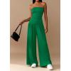 imagePRETTYGARDEN Summer Sets Women 2 Piece Outfits Asymmetrical Tube Tops and Pants Beach Vacation Airport Matching Lounge SetGreen