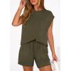 imagePRETTYGARDEN Womens 2 Piece Lounge Shorts Sets 2026 Summer Travel Outfits Casual Beach Vacation Clothes Spring SweatsuitsArmy Green