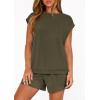 imagePRETTYGARDEN Womens 2 Piece Lounge Shorts Sets 2026 Summer Travel Outfits Casual Beach Vacation Clothes Spring SweatsuitsArmy Green