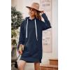 imagePRETTYGARDEN Sweatshirt for Women 2025 Fall Oversized Pullover Long Sleeve Casual Hoodie Dress Kangaroo Pocket Winter ClothesNavy