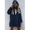 imagePRETTYGARDEN Sweatshirt for Women 2025 Fall Oversized Pullover Long Sleeve Casual Hoodie Dress Kangaroo Pocket Winter ClothesNavy