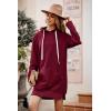 imagePRETTYGARDEN Sweatshirt for Women 2025 Fall Oversized Pullover Long Sleeve Casual Hoodie Dress Kangaroo Pocket Winter ClothesWine Red