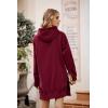 imagePRETTYGARDEN Sweatshirt for Women 2025 Fall Oversized Pullover Long Sleeve Casual Hoodie Dress Kangaroo Pocket Winter ClothesWine Red