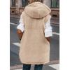 imagePRETTYGARDEN Womens 2025 Fall Reversible Long Vests Sleeveless Fleece Jacket Zip Up Hoodie Pockets Warm Coat Winter ClothingLight Pink