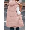 imagePRETTYGARDEN Womens 2025 Fall Reversible Long Vests Sleeveless Fleece Jacket Zip Up Hoodie Pockets Warm Coat Winter ClothingLight Pink