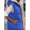 imagePRETTYGARDEN Womens 2025 Fall Reversible Long Vests Sleeveless Fleece Jacket Zip Up Hoodie Pockets Warm Coat Winter ClothingRoyal Blue