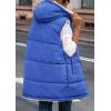imagePRETTYGARDEN Womens 2025 Fall Reversible Long Vests Sleeveless Fleece Jacket Zip Up Hoodie Pockets Warm Coat Winter ClothingRoyal Blue