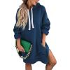 imagePRETTYGARDEN Sweatshirt for Women 2025 Fall Oversized Pullover Long Sleeve Casual Hoodie Dress Kangaroo Pocket Winter ClothesBlue