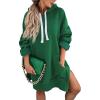 imagePRETTYGARDEN Sweatshirt for Women 2025 Fall Oversized Pullover Long Sleeve Casual Hoodie Dress Kangaroo Pocket Winter ClothesDark Green