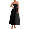 imagePRETTYGARDEN Cocktail Dresses for Women 2026 Summer Formal Elegant Tube Top Strapless Spring Wedding Guest Party Midi DressBlack