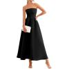 imagePRETTYGARDEN Cocktail Dresses for Women 2026 Summer Formal Elegant Tube Top Strapless Spring Wedding Guest Party Midi DressBlack