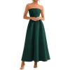 imagePRETTYGARDEN Cocktail Dresses for Women 2026 Summer Formal Elegant Tube Top Strapless Spring Wedding Guest Party Midi DressDark Green
