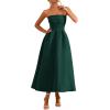 imagePRETTYGARDEN Cocktail Dresses for Women 2026 Summer Formal Elegant Tube Top Strapless Spring Wedding Guest Party Midi DressDark Green