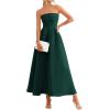 imagePRETTYGARDEN Cocktail Dresses for Women 2026 Summer Formal Elegant Tube Top Strapless Spring Wedding Guest Party Midi DressDark Green