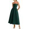 imagePRETTYGARDEN Cocktail Dresses for Women 2026 Summer Formal Elegant Tube Top Strapless Spring Wedding Guest Party Midi DressDark Green