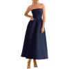 imagePRETTYGARDEN Cocktail Dresses for Women 2026 Summer Formal Elegant Tube Top Strapless Spring Wedding Guest Party Midi DressNavy