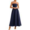 imagePRETTYGARDEN Cocktail Dresses for Women 2026 Summer Formal Elegant Tube Top Strapless Spring Wedding Guest Party Midi DressNavy
