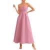 imagePRETTYGARDEN Cocktail Dresses for Women 2026 Summer Formal Elegant Tube Top Strapless Spring Wedding Guest Party Midi DressPink